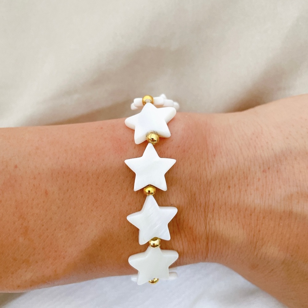 Star Nacre Shell Bead Bracelet for Women
